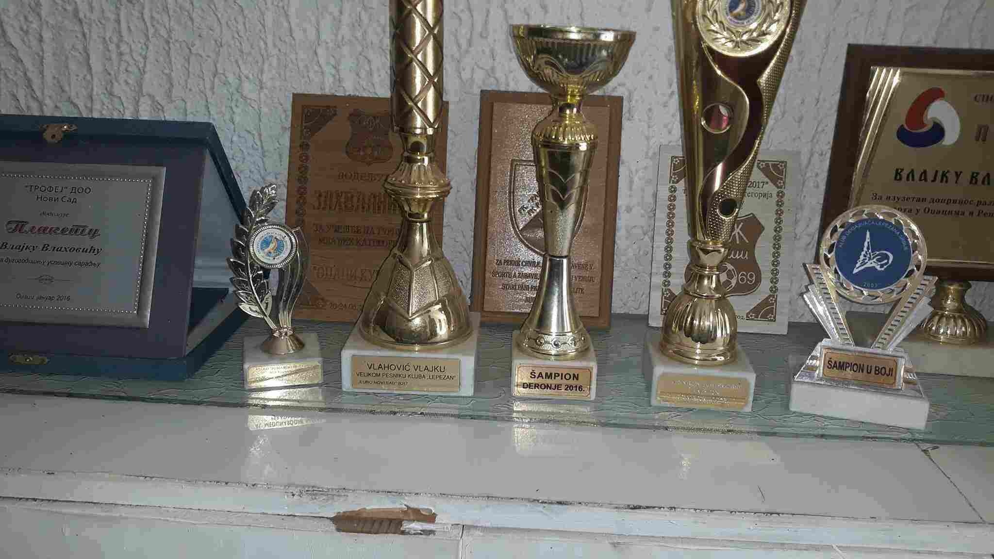 Plakete i trofeji na stalaži